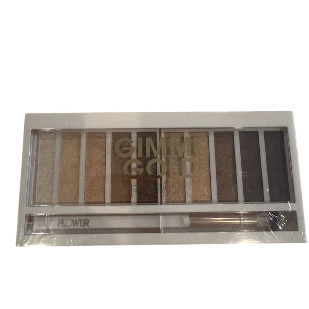 FLOWER BEAUTY Gimme Gold Shimmer Eyeshadow Palette with Brush